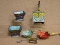 Seven Chinese Enameled Table Items