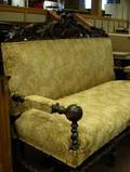 Italian Baroquestyle Upholstered Carved Oak Settee