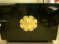 Chinesestyle Brass Mounted Black Lacquered Cabinet