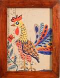 Two Pennsylvania watercolor drawings of a rooster