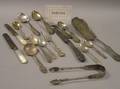 Fortyfive Pieces of Assorted Sterling and Coin Silver Flatware and Fortyone Silver Plated and MotherofPearl Handled Flatware Items