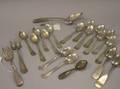 Twentytwo Pieces of Coin Sterling and Silver Plated Flatware