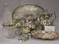 Nineteen Pieces of Silver Plated and Glass Tableware