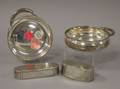 Two Continental Silver Snuff Boxes and a Pair of Towle Sterling Silver Porringers