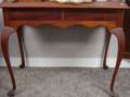 Queen Anne Style Mahogany TwoDrawer Side Table