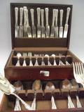 Ninetyfour Piece Wood  Hughes Sterling Silver Flatware Set