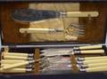 FourteenPiece Late Victorian Cased Silver Plated and Ivorine Fish Set