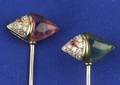 Pair of Diamond and Gemset Stickpins