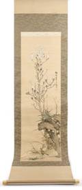 Japanese Edo Period Kakemono on Silk Signed