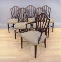 Set of six Saybolt Cleland mahogany shield back dining chairs