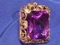 18kt Bicolor Gold and Amethyst Brooch