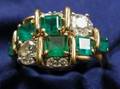 Platinum 18kt Gold Emerald and Diamond Ring