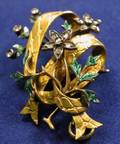 18kt Gold Diamond and Enamel Pin