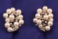 14kt Gold Cultured Pearl and Diamond Earclips