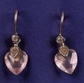 22kt White Gold Diamond and Rose Quartz Earrings Zaffiro