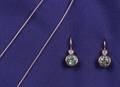 22kt White Gold Blue Zircon and Diamond Earrings Zaffiro