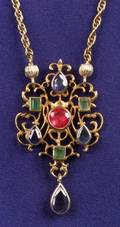 18kt Gold and Gemset Pendant Necklace Gianmaria Buccellati