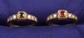 Pair of 18kt Gold Gemset and Diamond Rings