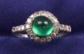 Platinum Emerald and Diamond Ring