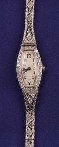 Art Deco Platinum and Diamond Wristwatch