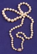 Art Deco Platinum Pearl and Diamond Necklace