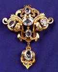 Antique 14kt Gold and Aquamarine Brooch