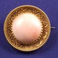 Antique 14kt Gold and Coral Pin