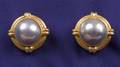 18kt Gold and Mabe Pearl Earclips Elizabeth Locke