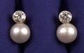 Natural Pearl and Diamond Earclips