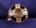 Antique 18kt Gold Diamond and Enamel Mourning Ring