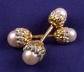 18kt Gold Platinum Diamond and Pearl Cuff Links Tiffany  Co Jean Schlumberger