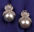 South Sea Pearl and Diamond Earclips