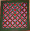 Pennsylvania red green and blue calico pieced quilt