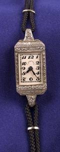 Art Deco Platinum and Diamond Wristwatch Tiffany  Co