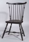 Black Painted Fanback Windsor Side Chair