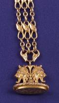 Art Nouveau 14kt Gold Watch Fob and Chain Carter Howe  Co