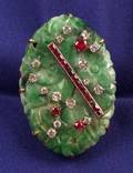 Jadeite Ruby and Diamond Ring