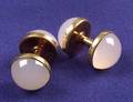 14kt Gold and Chalcedony Cuff Links