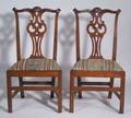Pair of Chippendale Mahogany Carved Side Chairs