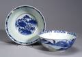 Two Blue and White Chinese Export Porcelain Serving Bowls