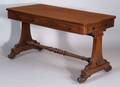 Classical Mahogany Carved and Mahogany Veneer Library Table