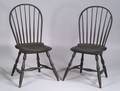 Pair of Black Painted Bowback Windsor Side Chairs