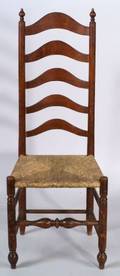 Turned Maple Slat Back Side Chair