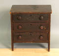 Miniature stained pine chest of drawers