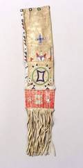 Central Plains Beaded and Quilled Hide Pipe Bag
