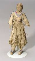 Northern Plains Beaded Hide and Cloth Female Doll
