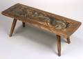 Northwest Coast Style Carved Wood Bench