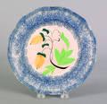 Blue spatter plate 19th c