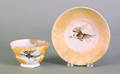 Yellow spatter cup and saucer 19th c