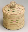 Northwest Polychrome Twined and Lidded Basket